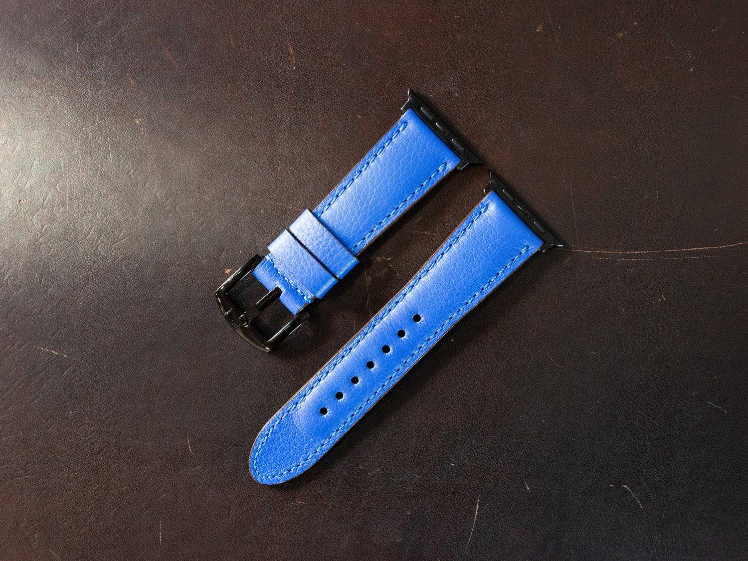 Italian Leather Apple Watch Band - Ultramarine