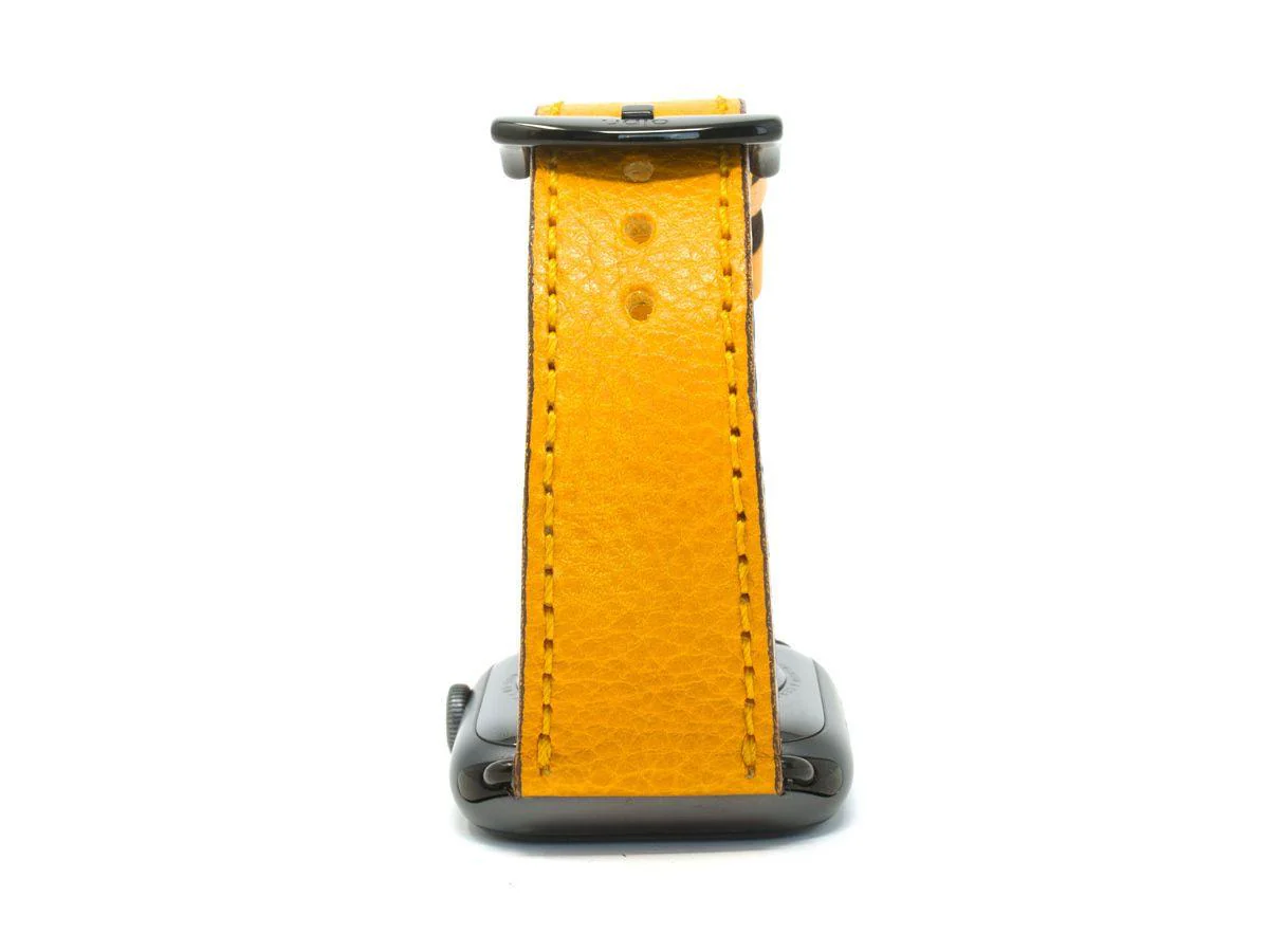 Italian Leather Apple Watch Band - Yellow - Image 4