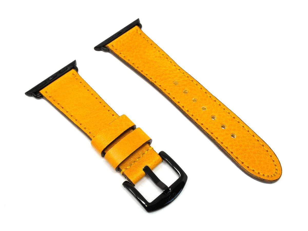 Italian Leather Apple Watch Band - Yellow - Image 5