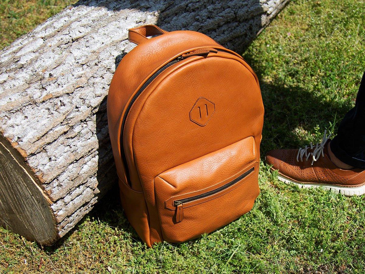 Italian Leather Backpack City - Brown - Image 2