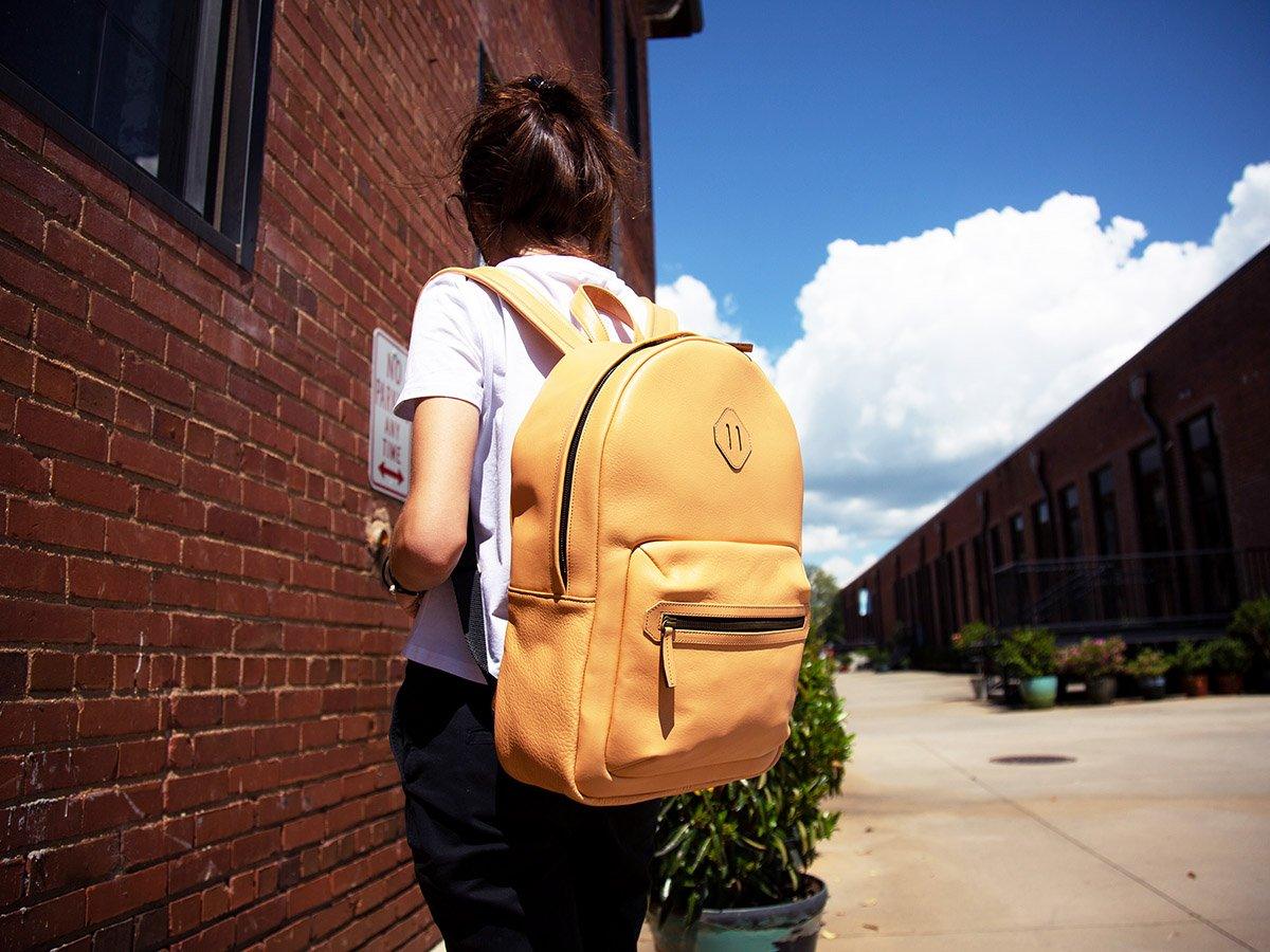 Italian Leather Backpack City - Cream - Image 5