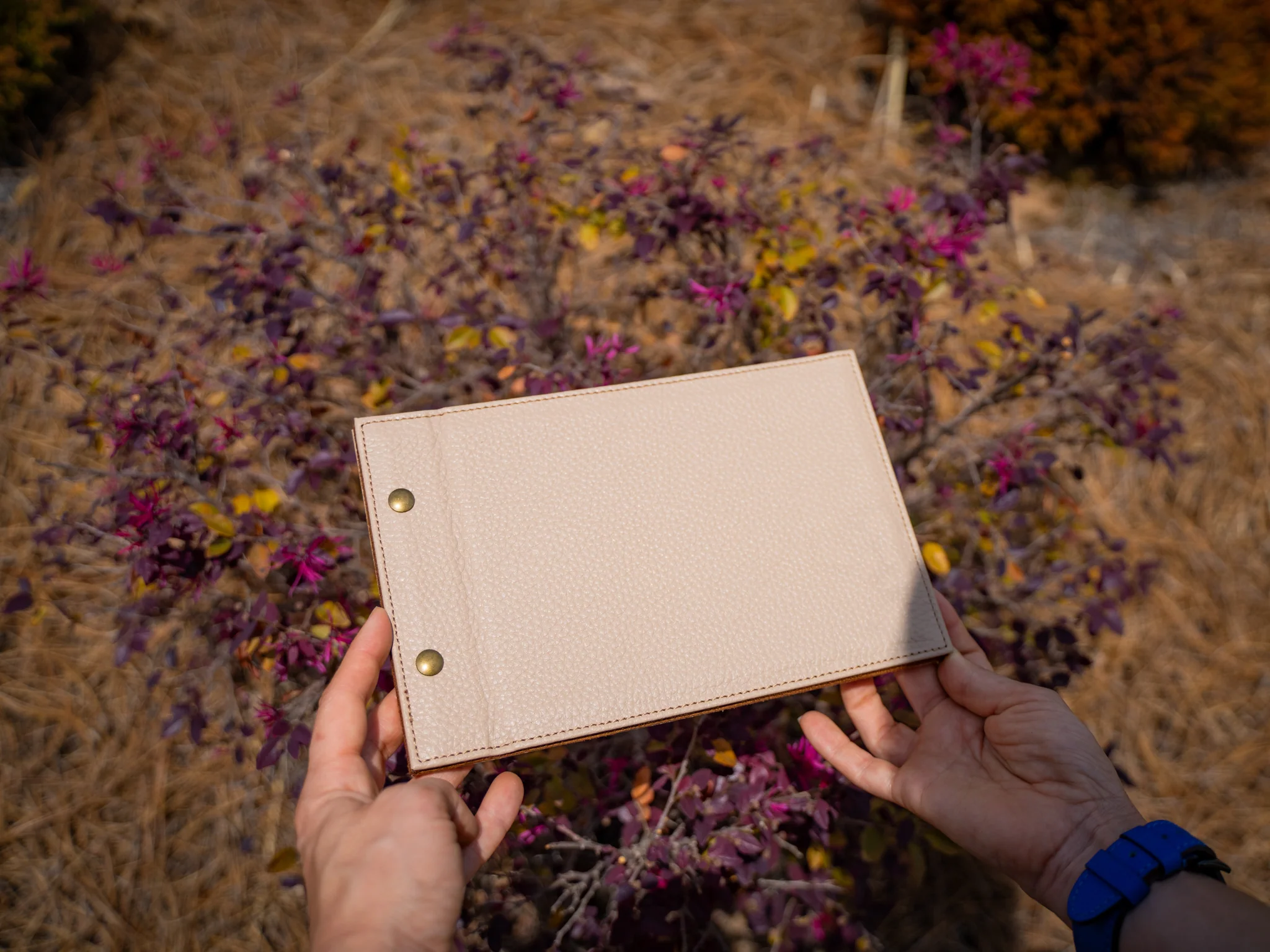 Italian Leather Guest Book - Taupe - Image 3