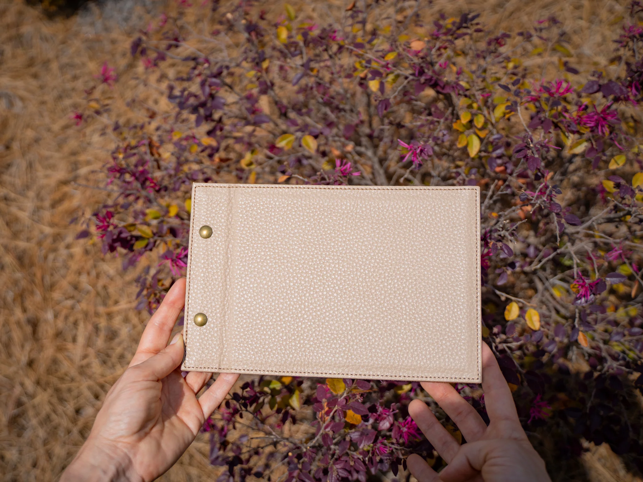 Italian Leather Guest Book - Taupe - Image 4