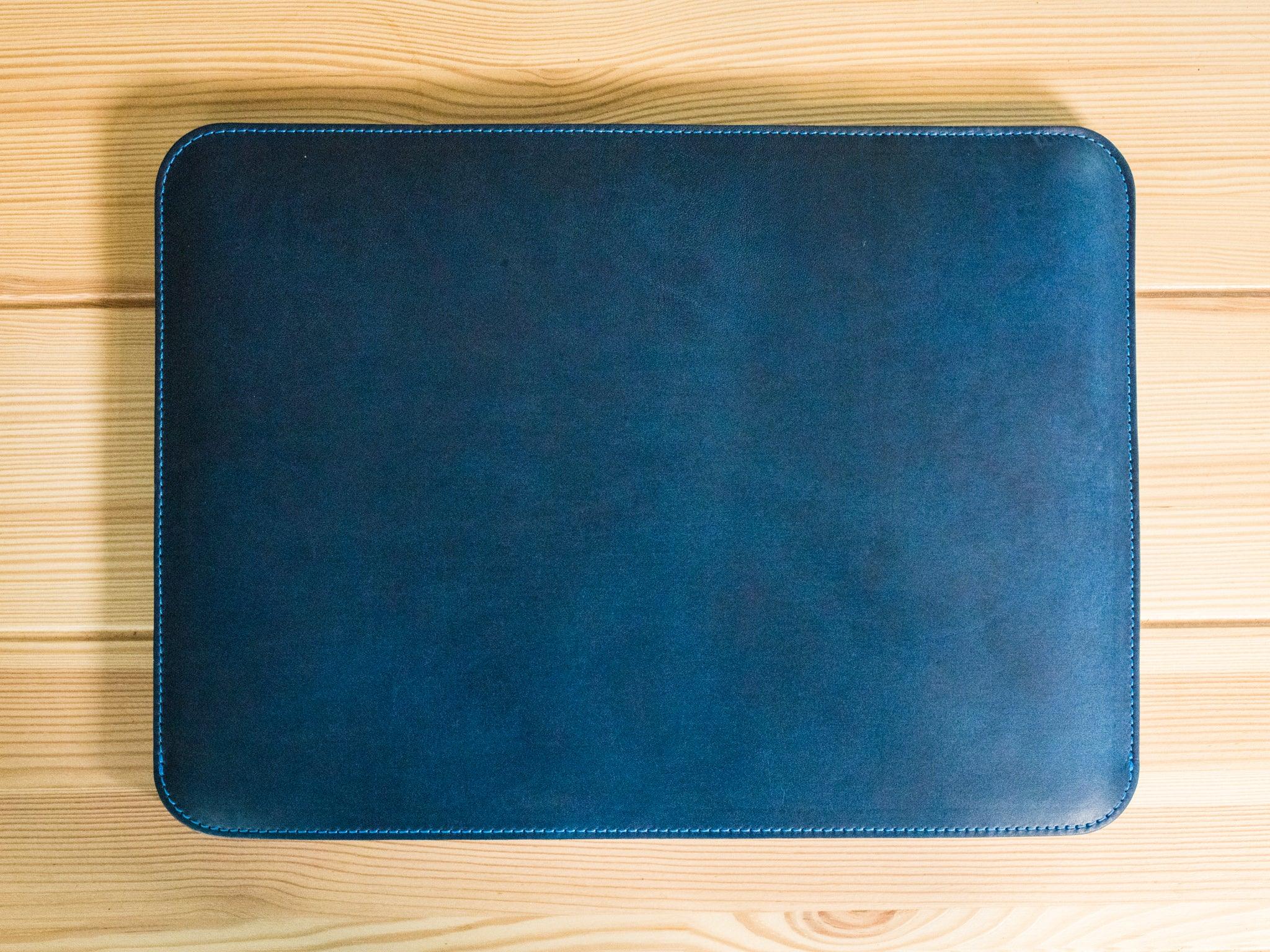 Italian Leather Macbook Sleeve - Blue - Image 3