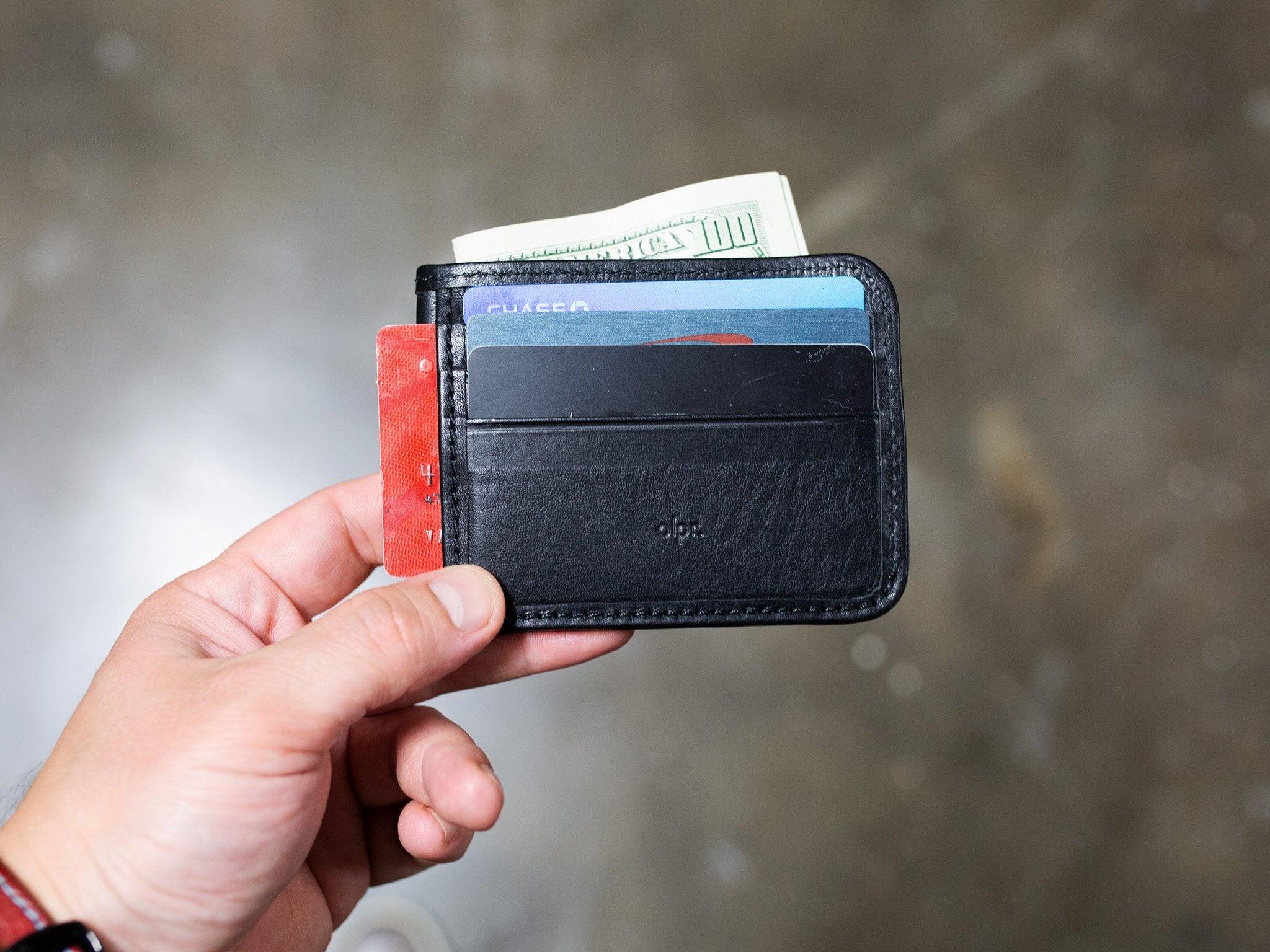 Italian Leather Nine Pocket Wallet - Black - Image 3