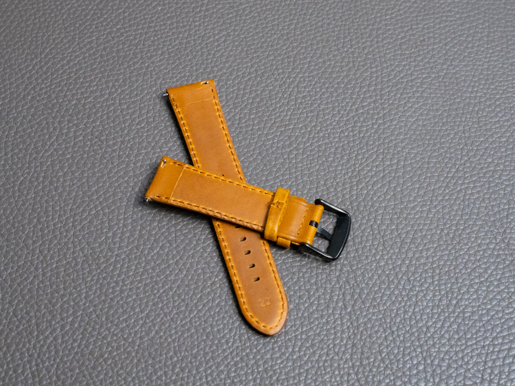 Italian Rustic Leather Watch Band - Natural - Image 2