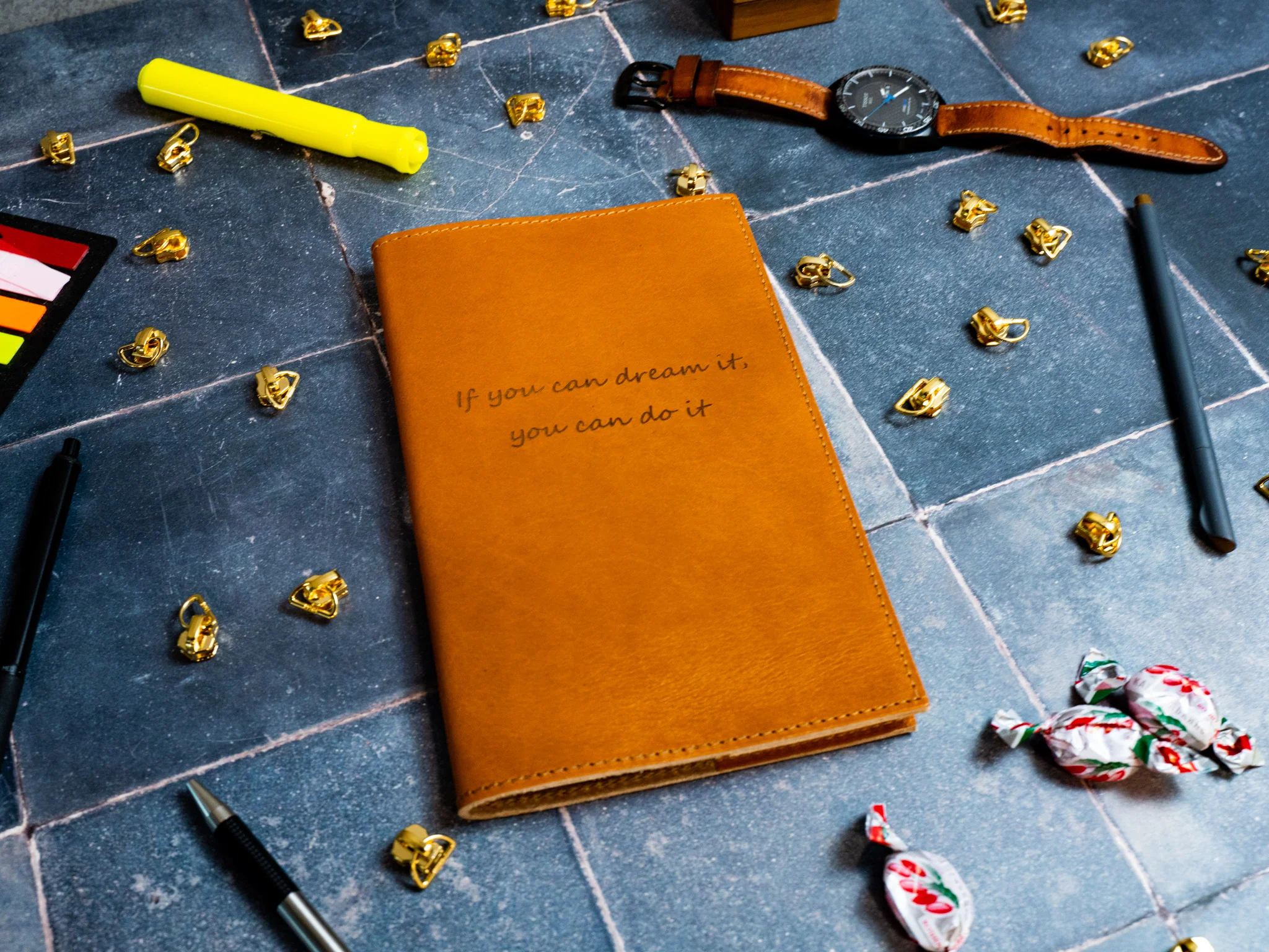 Journal With Quote (Engraved) - Milwaukee Leather - Natural - Image 2