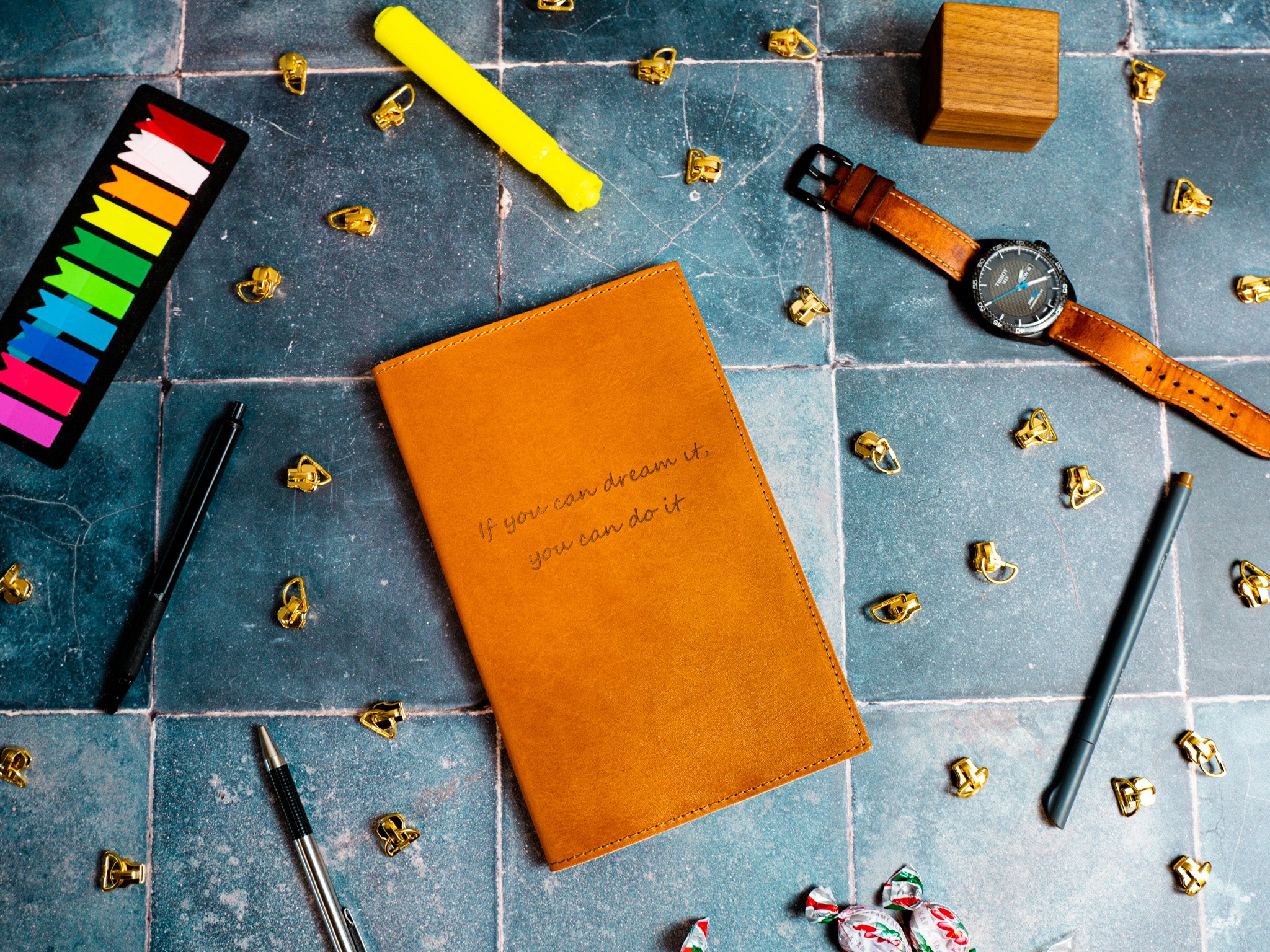 Journal With Quote (Engraved) - Milwaukee Leather - Natural - Image 3