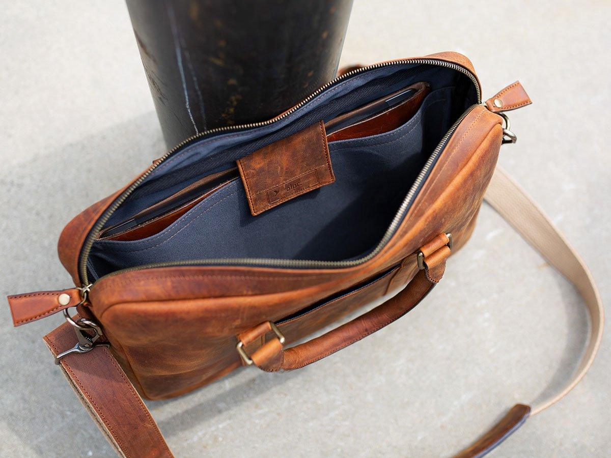 Laptop Bag For Men Milwaukee Leather - Tan - Image 5