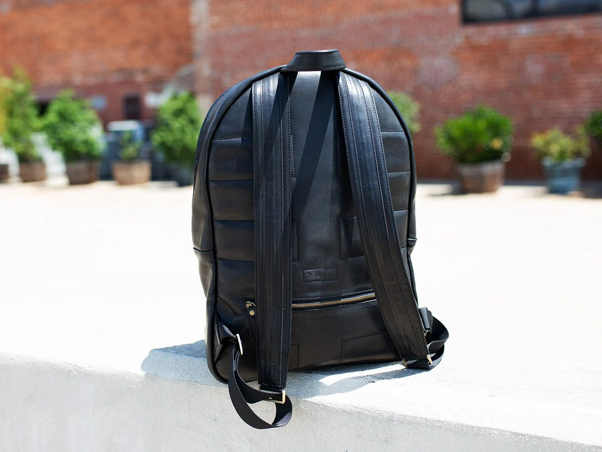 Leather and Denim Backpack City - Black - Image 2
