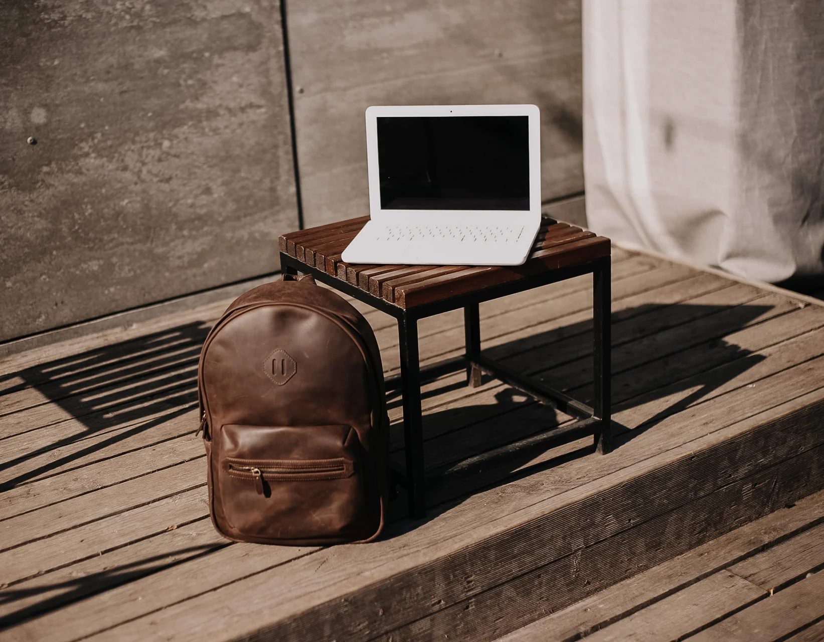 Leather Backpack City for Woman - Brown - Image 8