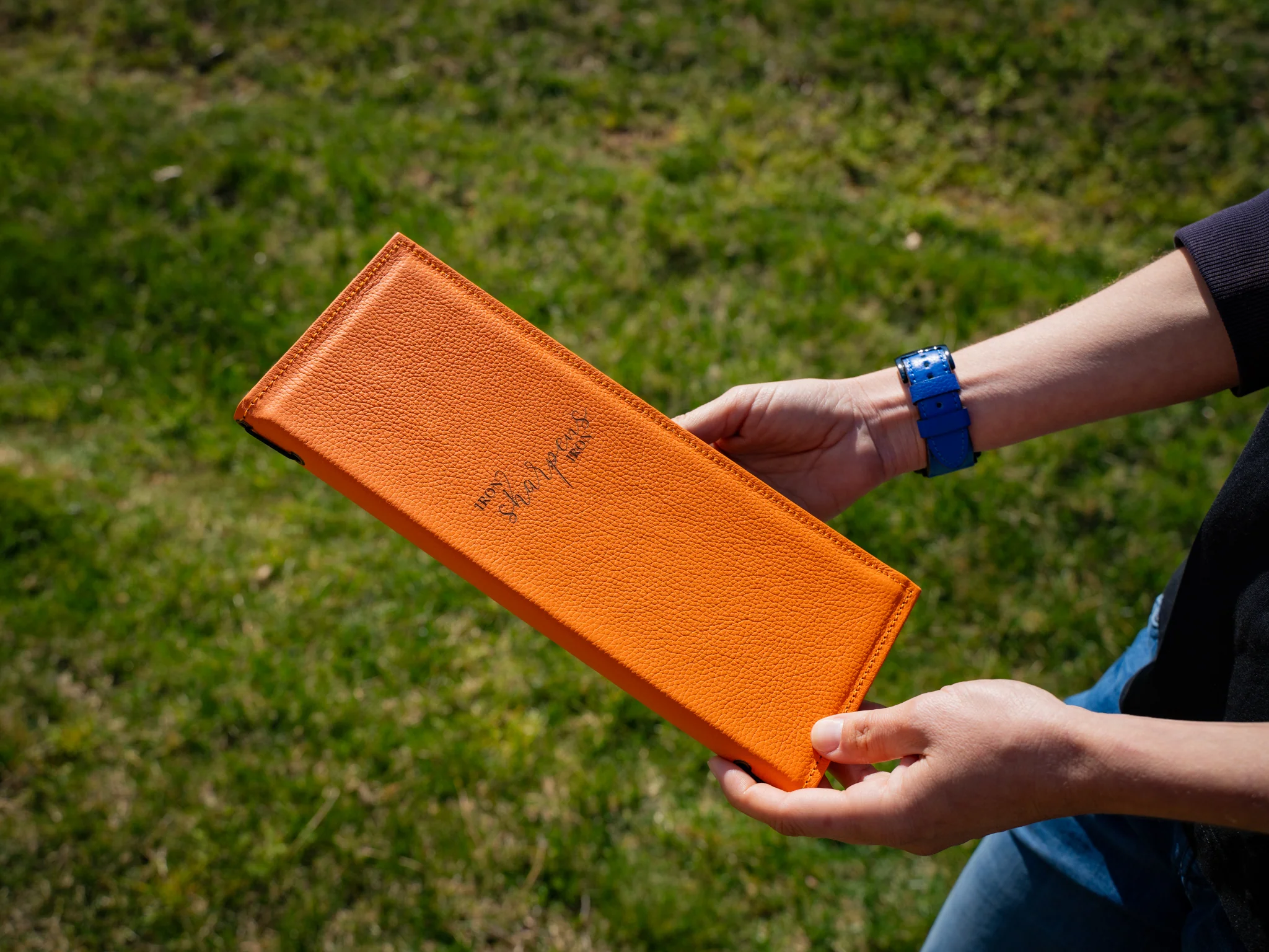 Leather Beverage Menu - Orange - Image 3