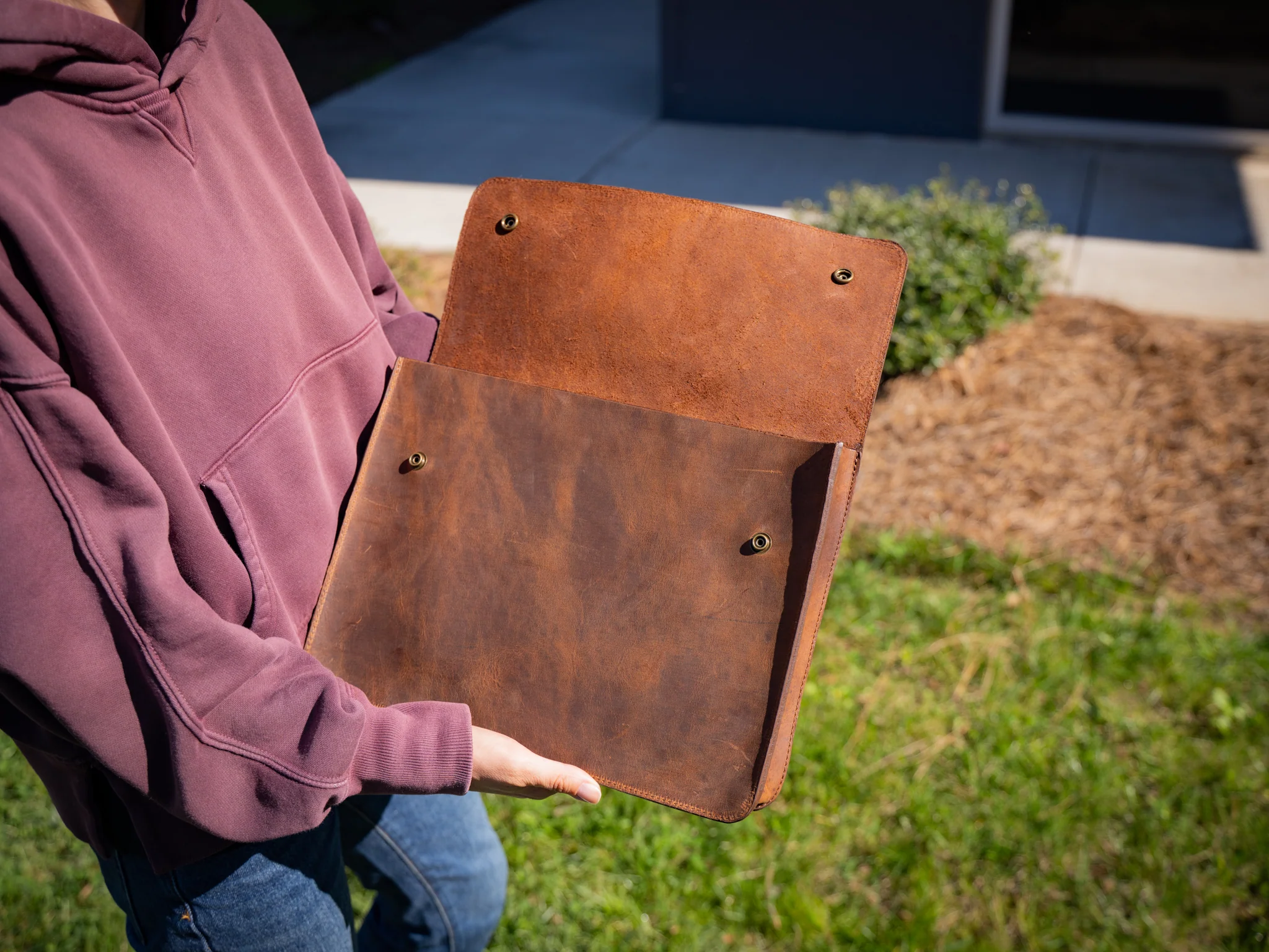 Leather Document Folder - Brown - Image 6