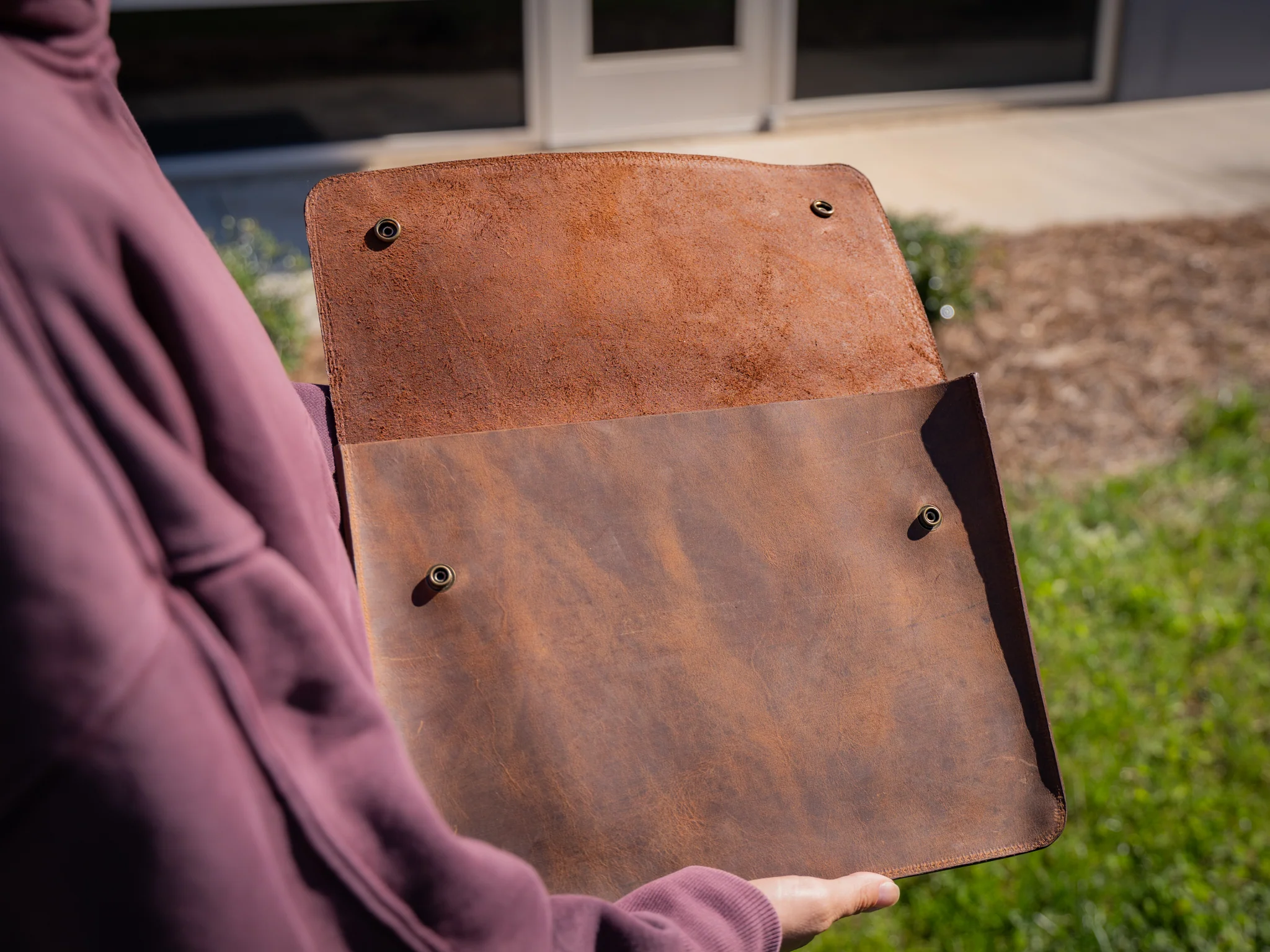 Leather Document Folder - Brown - Image 7
