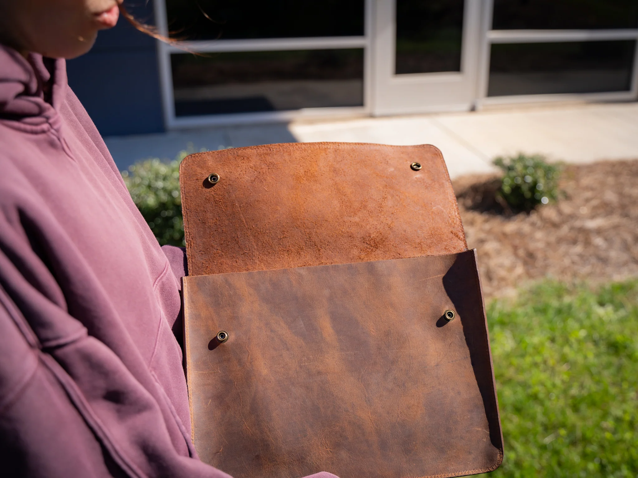 Leather Document Folder - Brown - Image 8