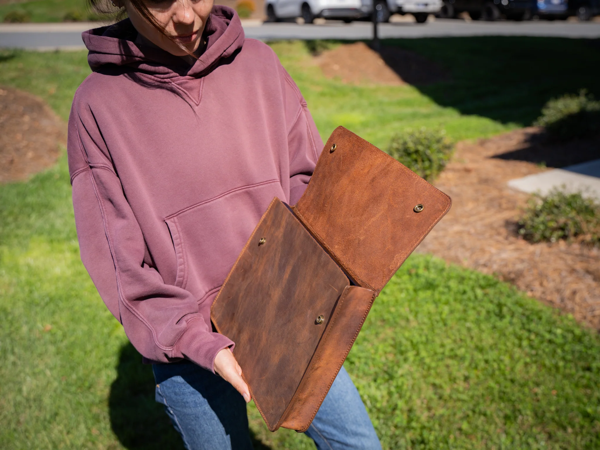 Leather Document Folder - Brown - Image 9
