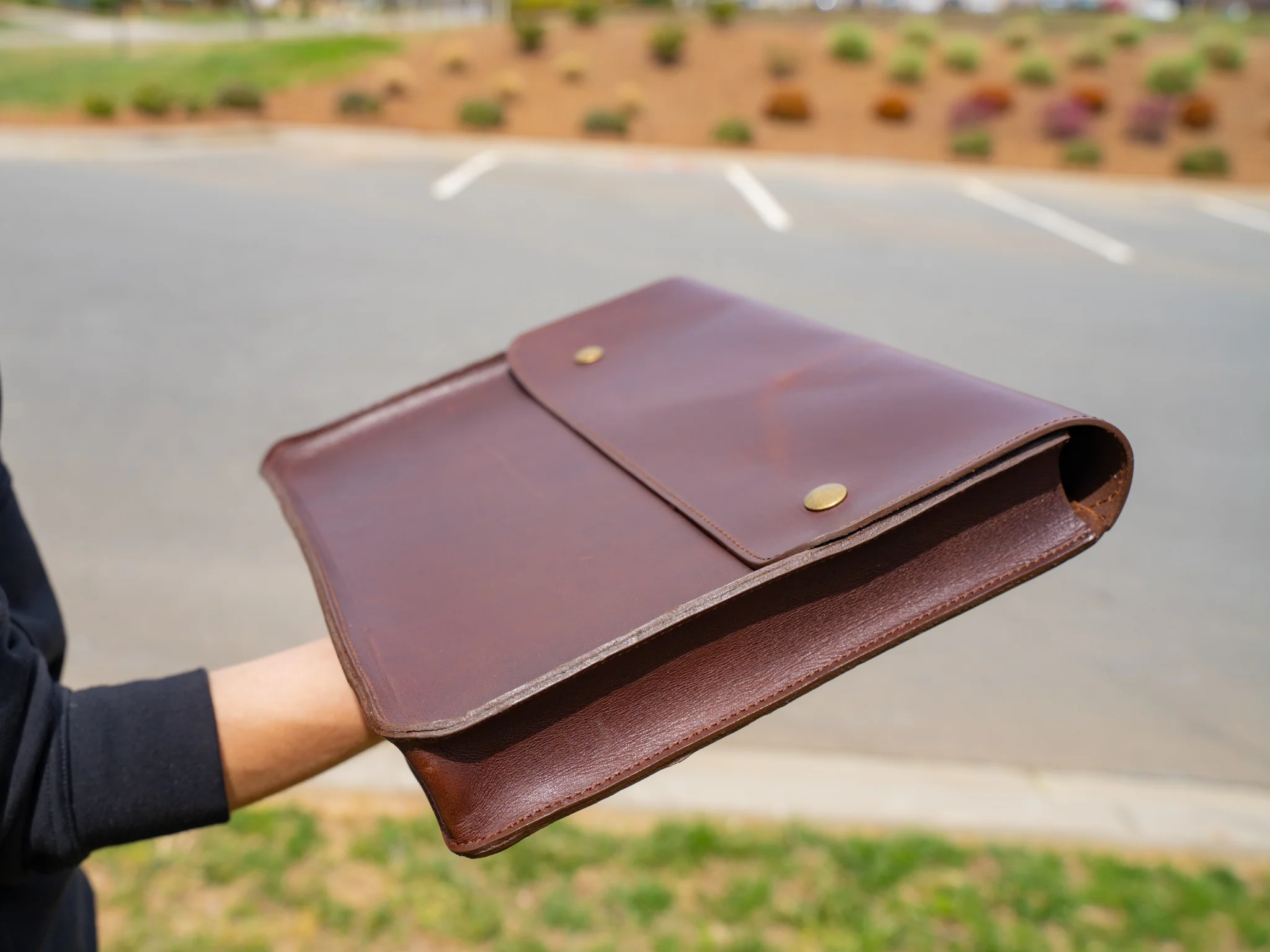Leather Document Folder - Chestnut - Image 6
