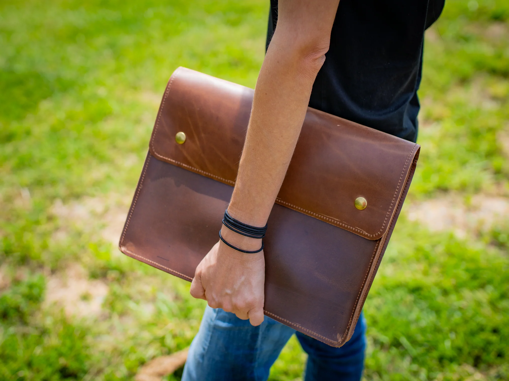 Leather Document Folder - Sesame - Image 8