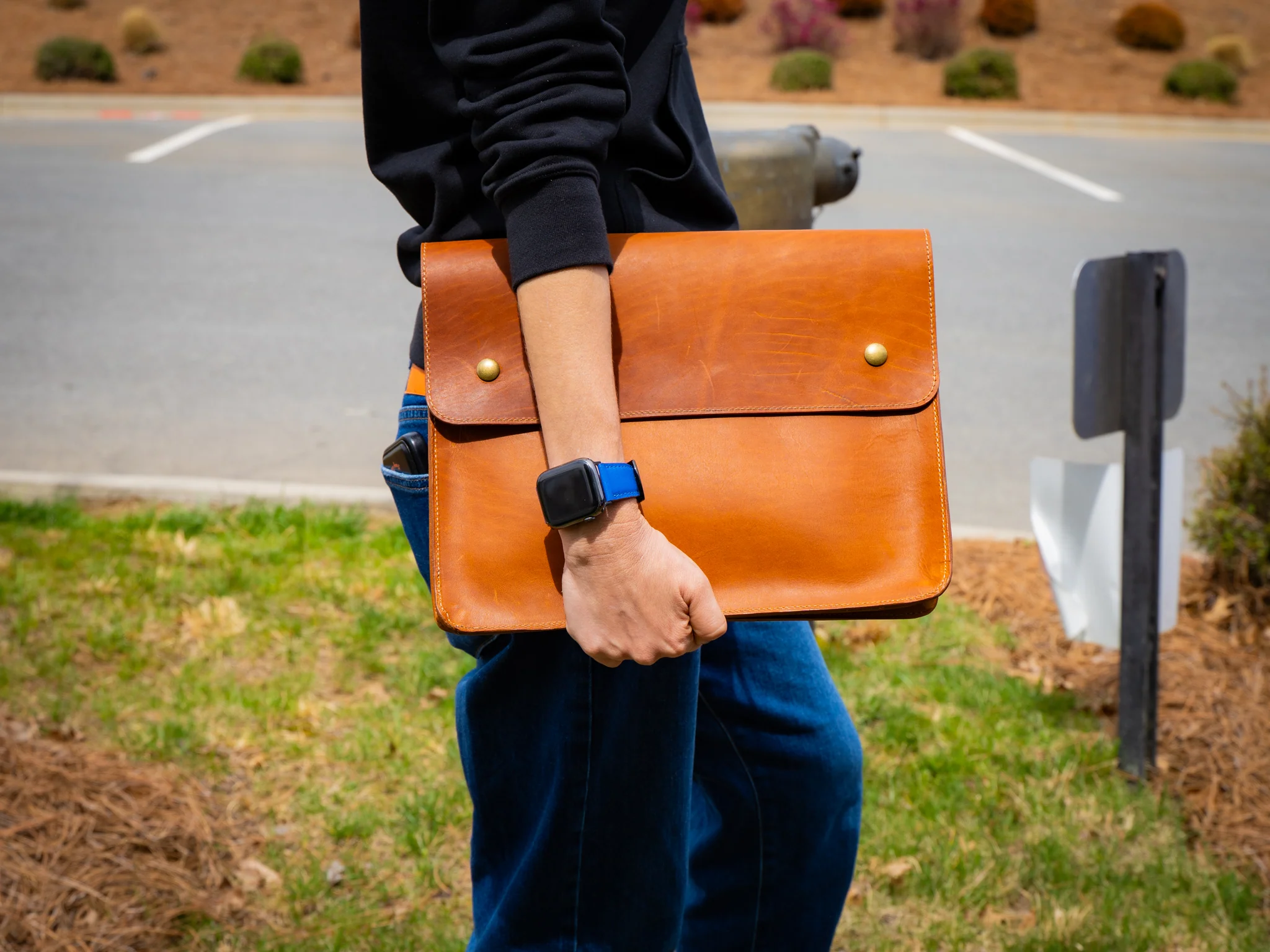 Leather Document Folder - Natural - Image 4