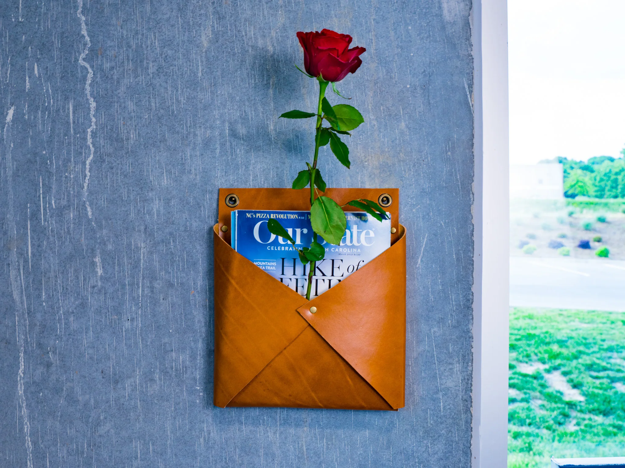 Leather Envelope Mail Box - Natural - Image 2