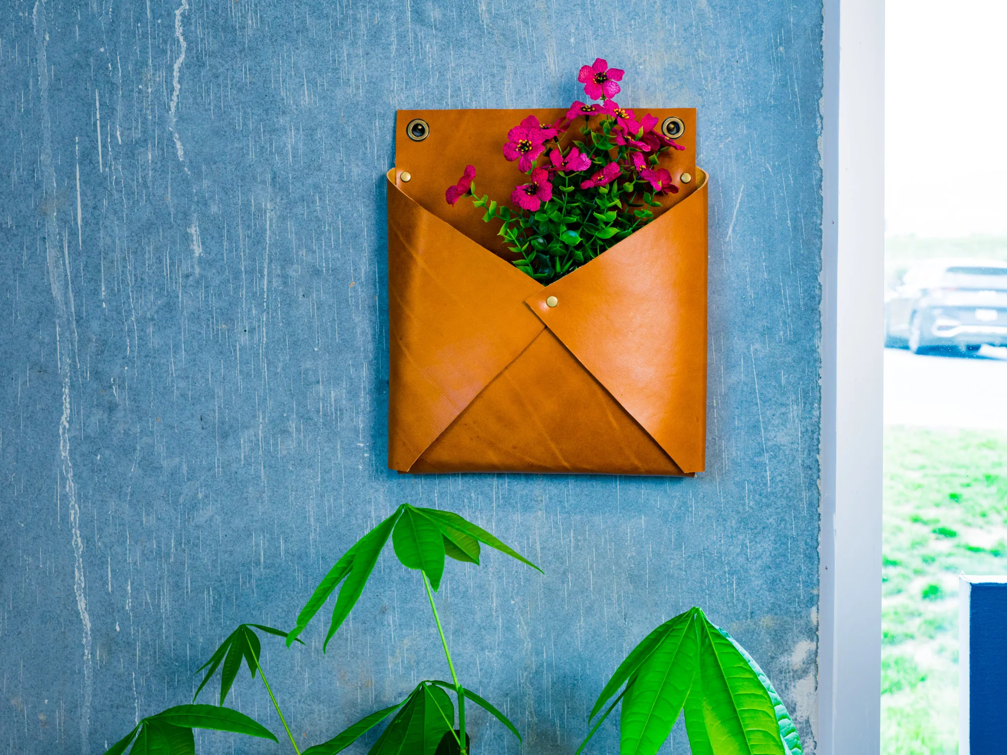 Leather Envelope Mail Box - Natural - Image 3