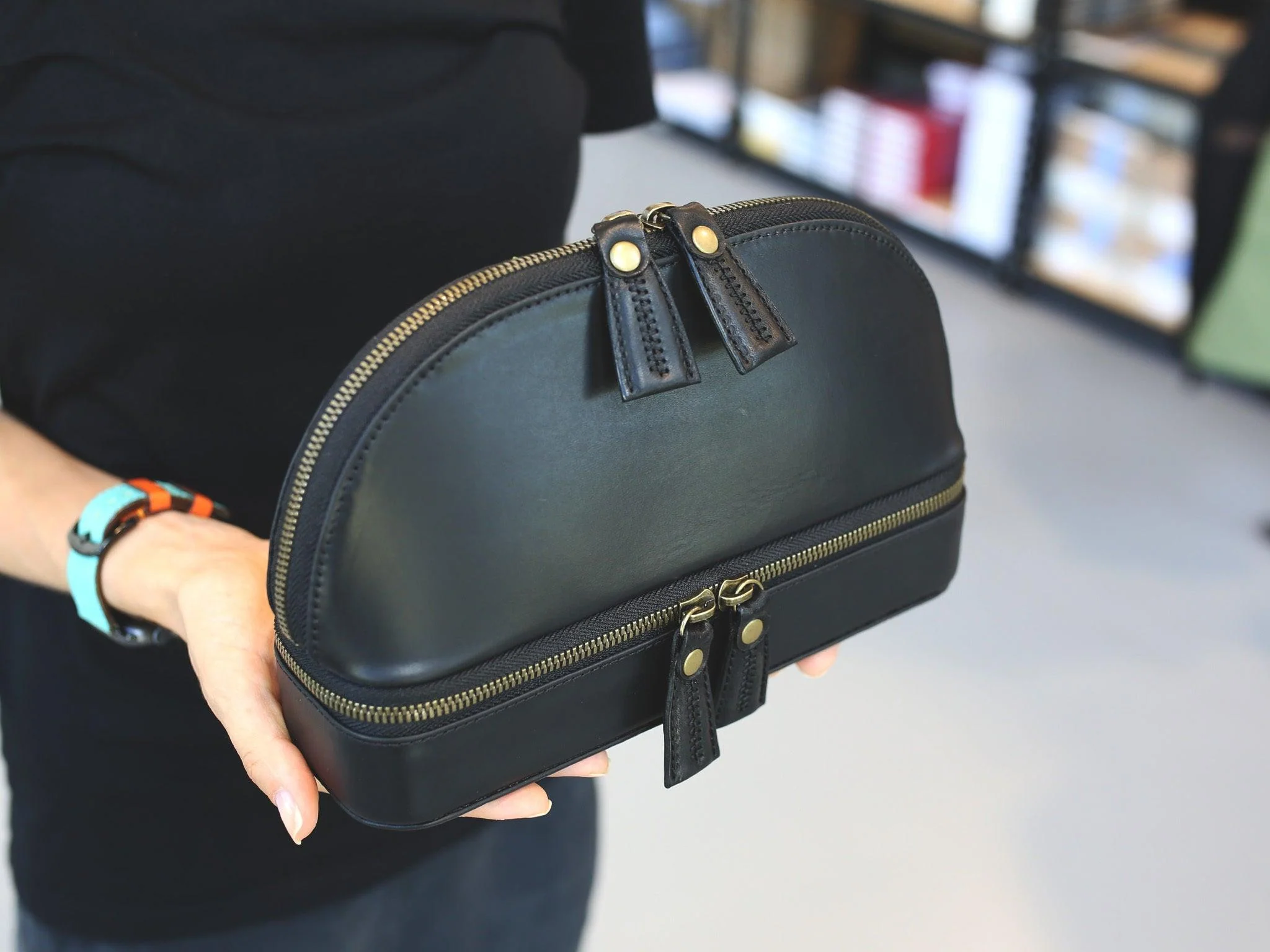 Leather Jewelry Organizer - Black - Image 5