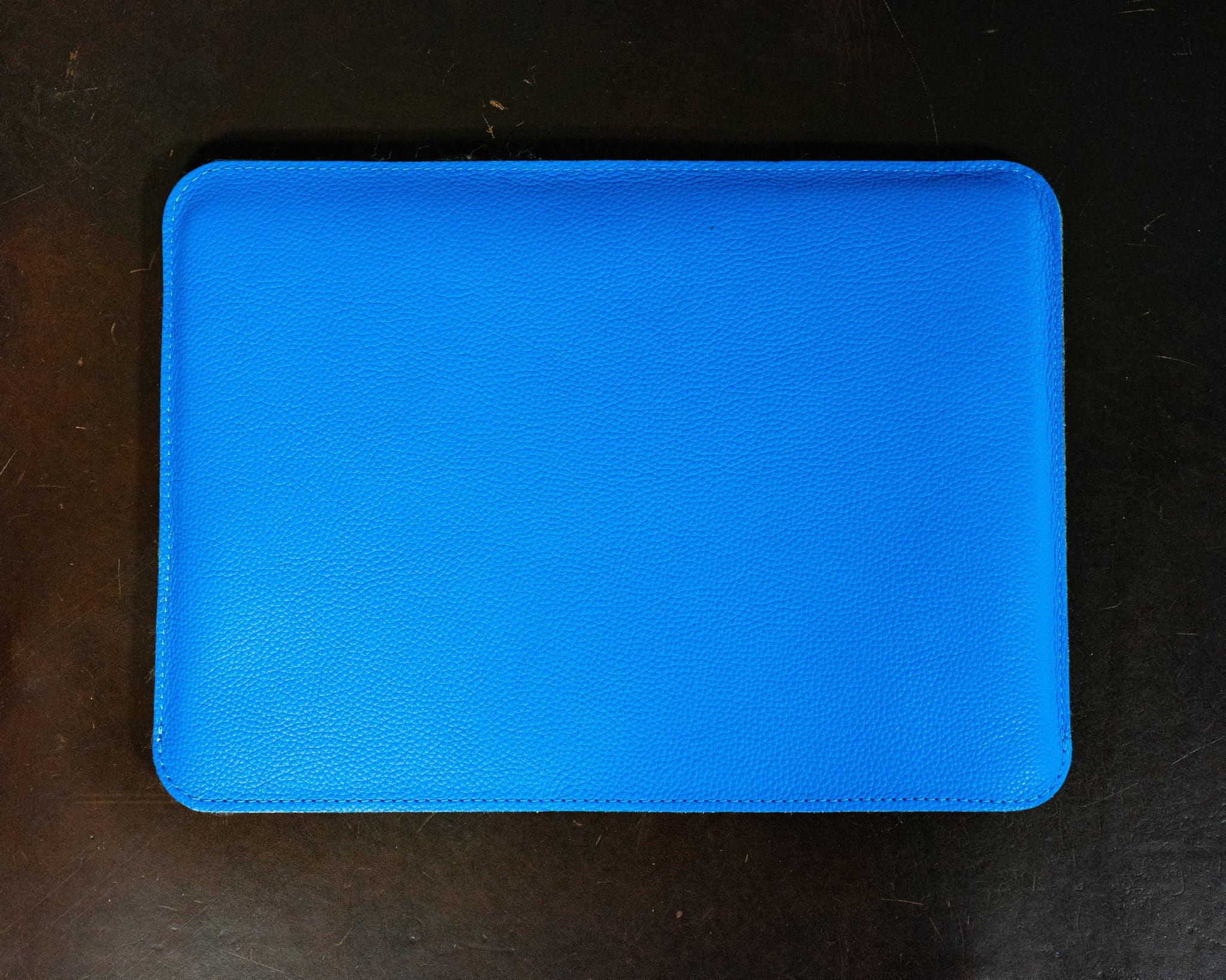Leather Macbook Sleeve With Wool Lining - Blue - Image 2
