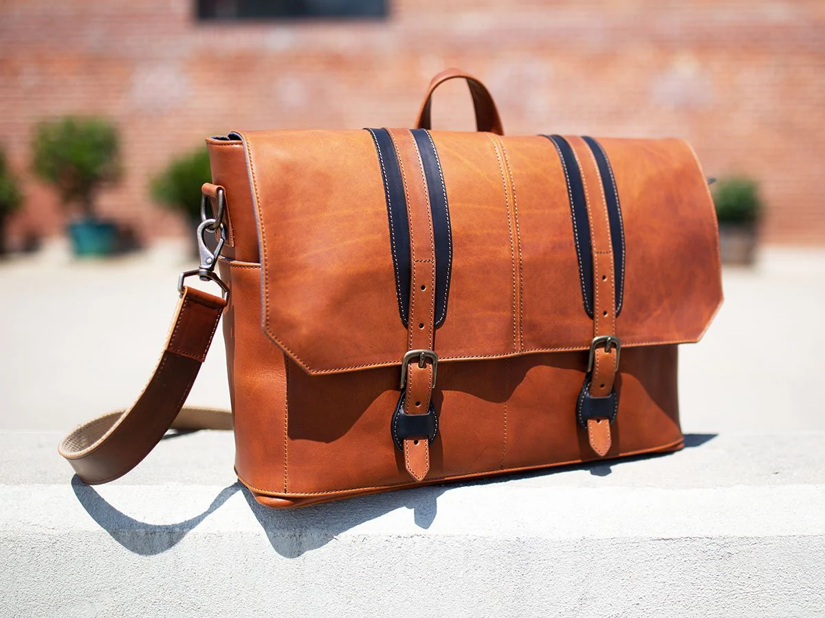 Leather Man Work Bag - Tan - Image 3