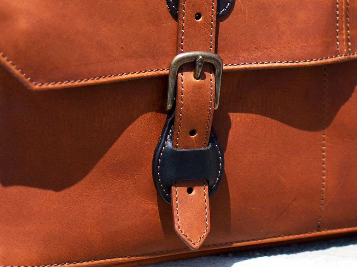 Leather Man Work Bag - Tan - Image 5