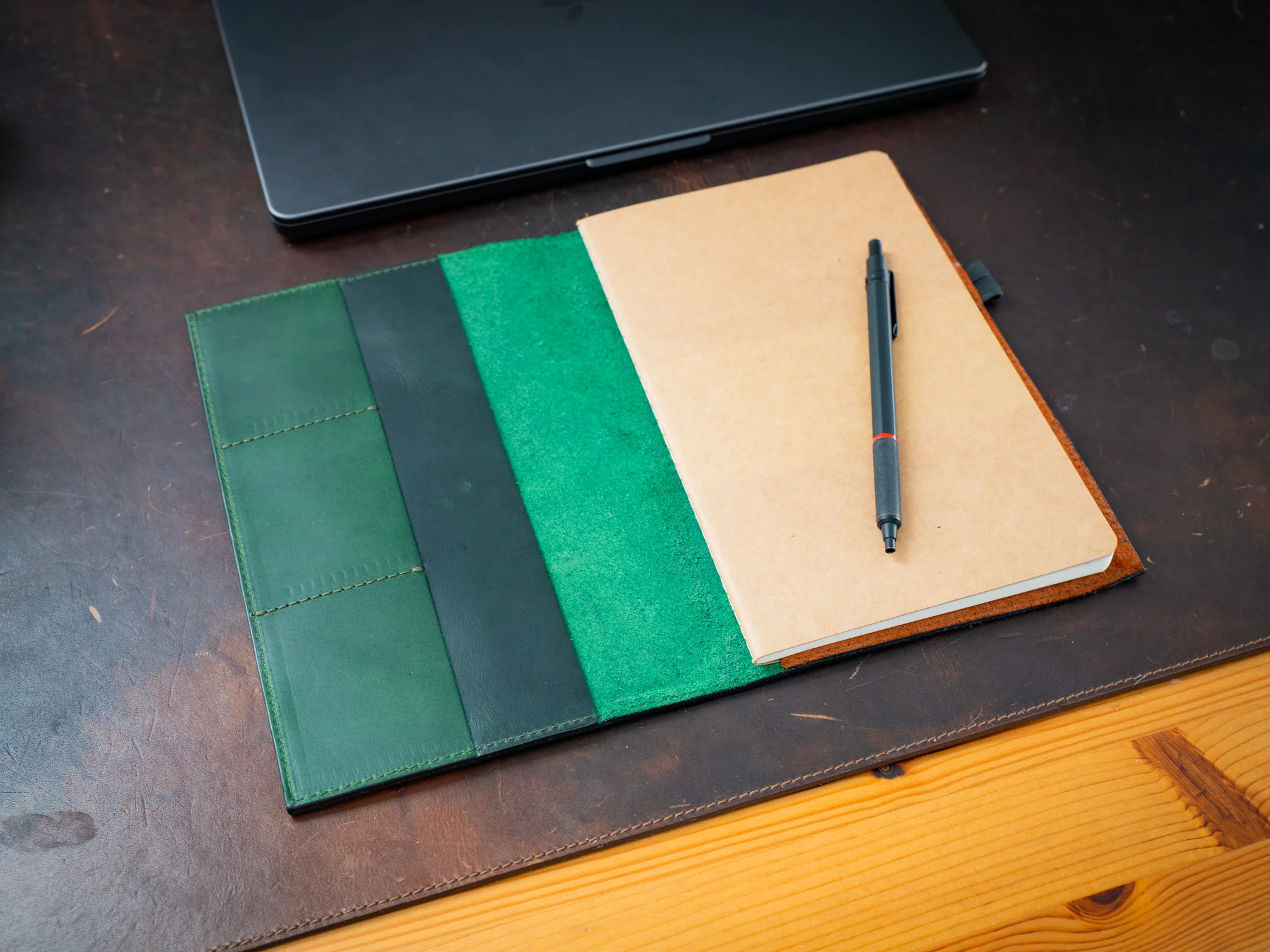 Leather Moleskine Journal Case - Green Moss - Image 3