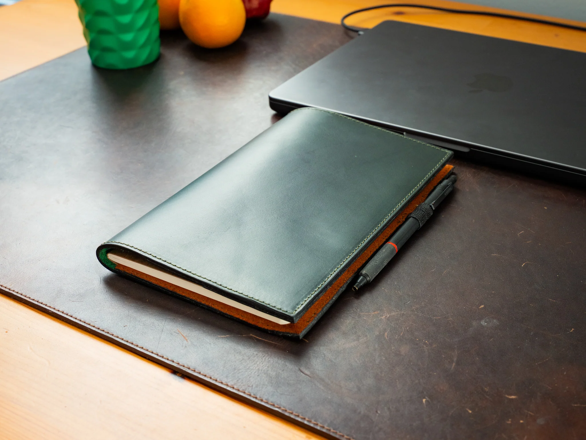 Leather Moleskine Journal Case - Green Moss - Image 4