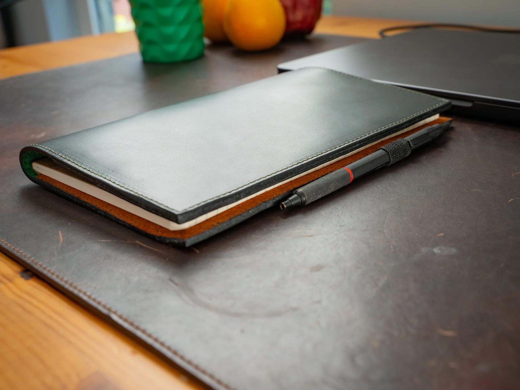 Leather Moleskine Journal Case - Green Moss - Image 5