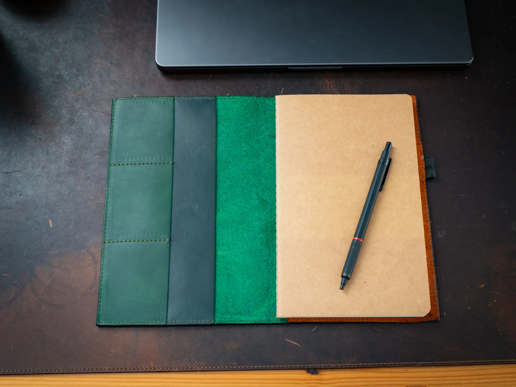Leather Moleskine Journal Case - Green Moss - Image 6