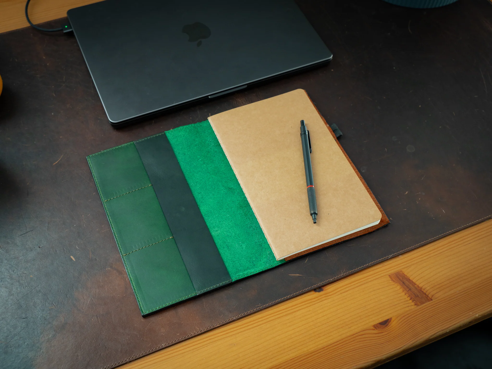 Leather Moleskine Journal Case - Green Moss - Image 7
