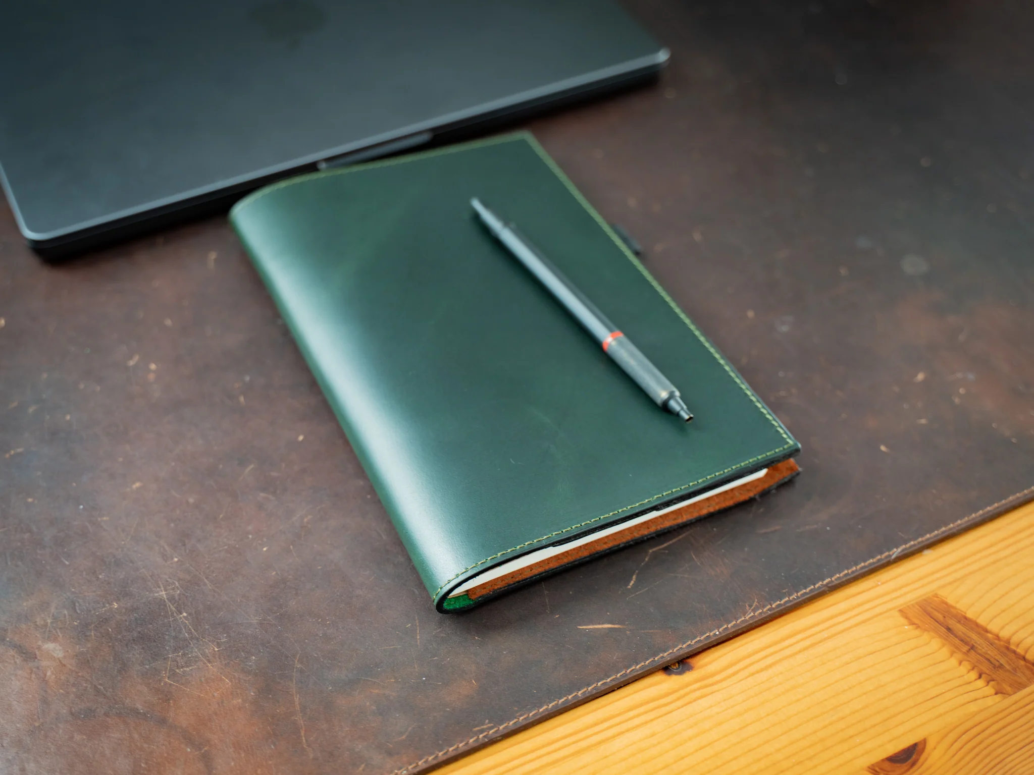 Leather Moleskine Journal Case - Green Moss - Image 8