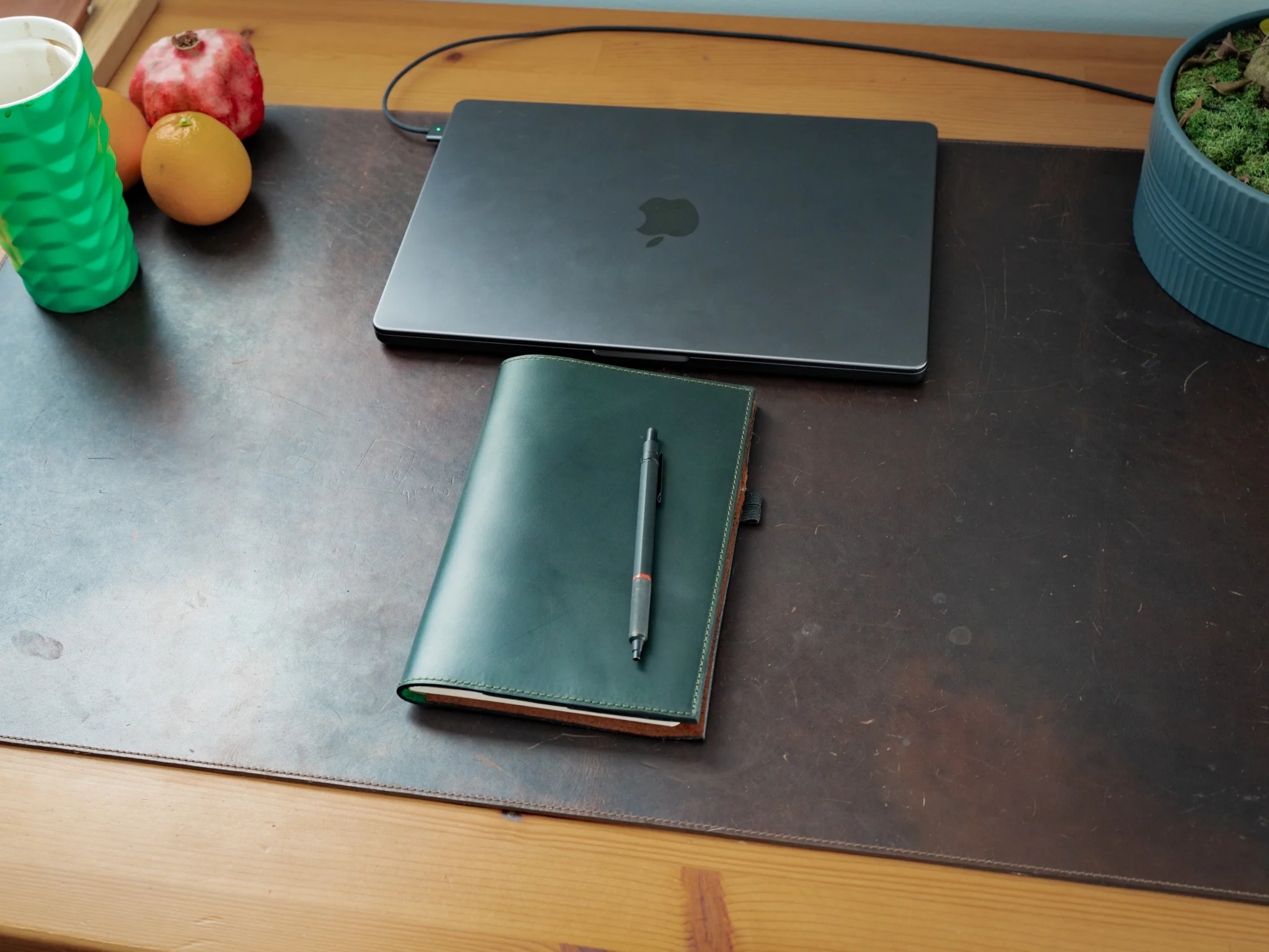 Leather Moleskine Journal Case - Green Moss - Image 9