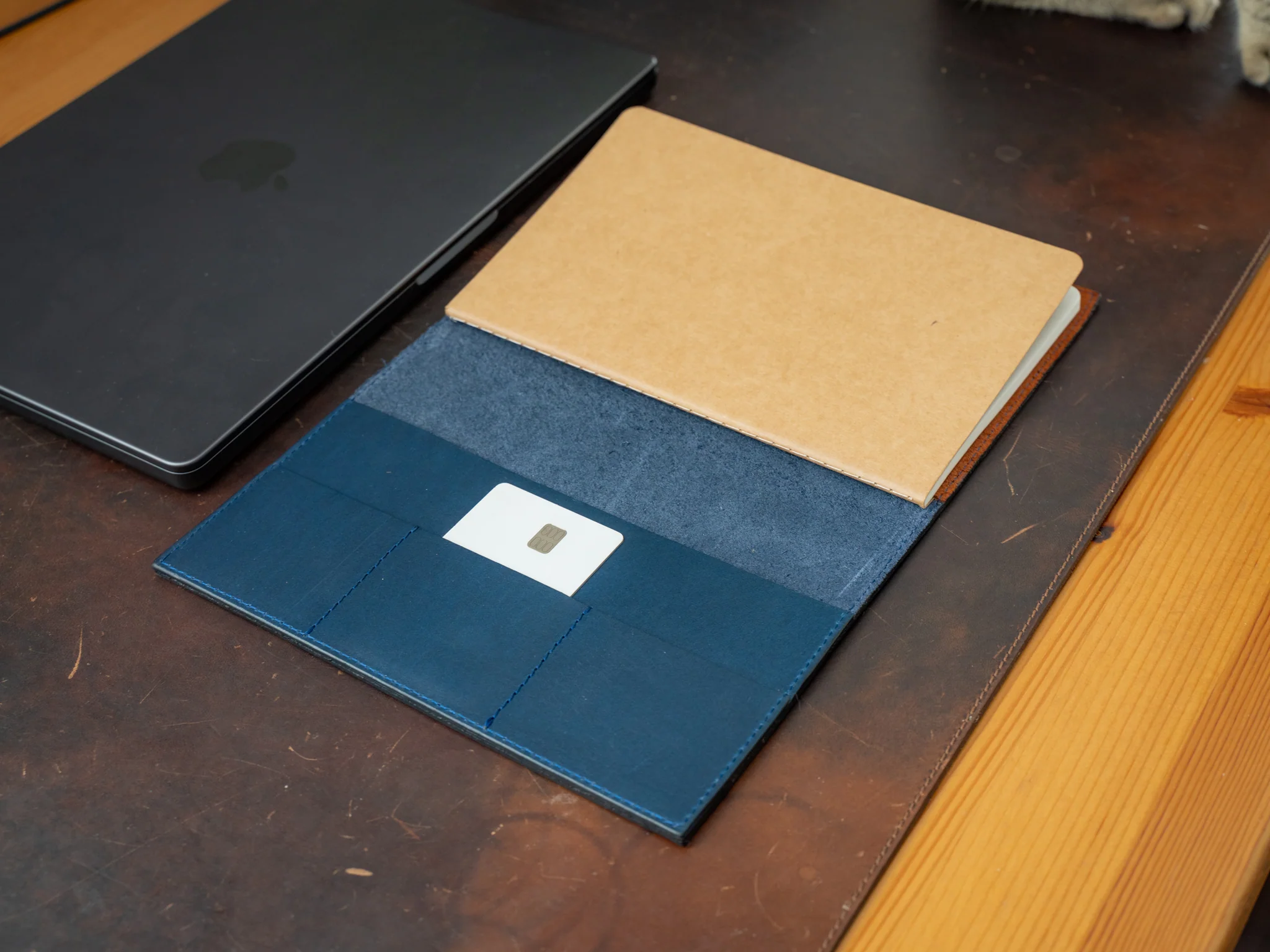 Leather Moleskine Journal Case - Navy - Image 2