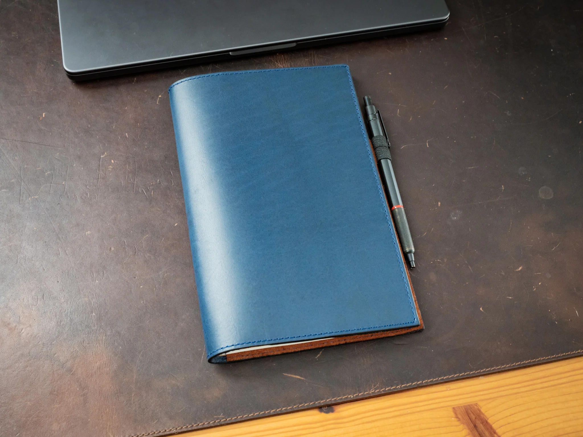 Leather Moleskine Journal Case - Navy - Image 3
