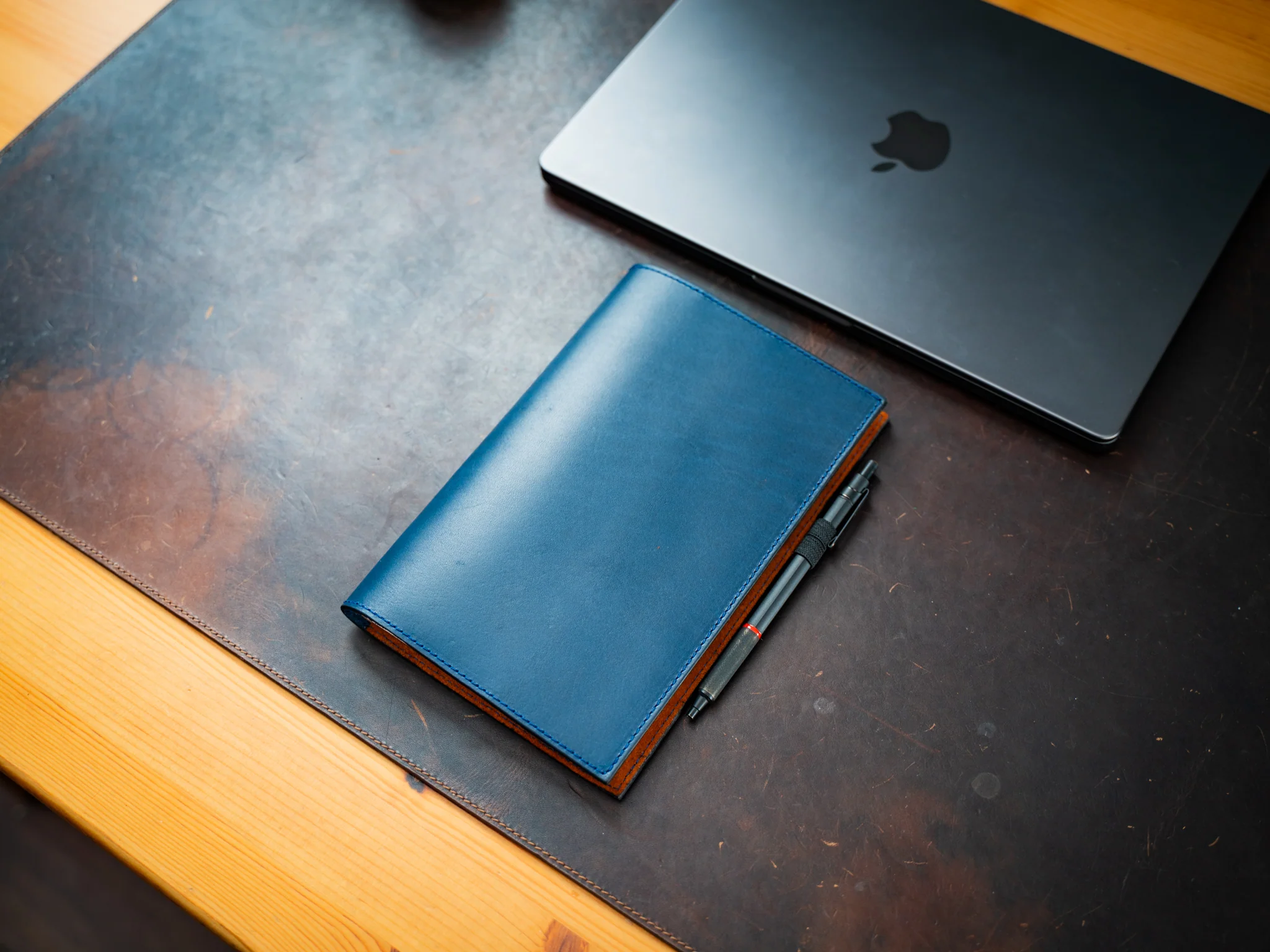 Leather Moleskine Journal Case - Navy - Image 6