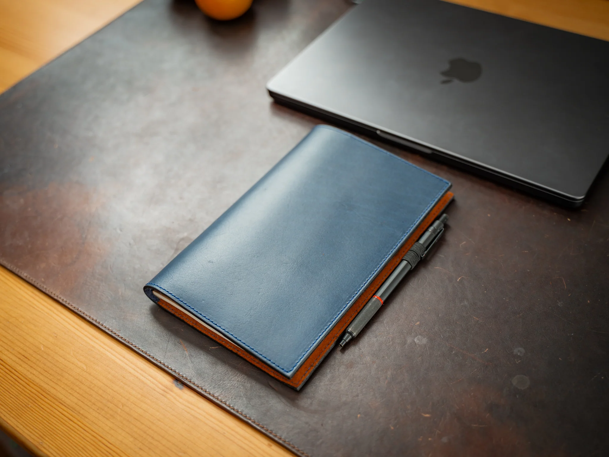 Leather Moleskine Journal Case - Navy - Image 8
