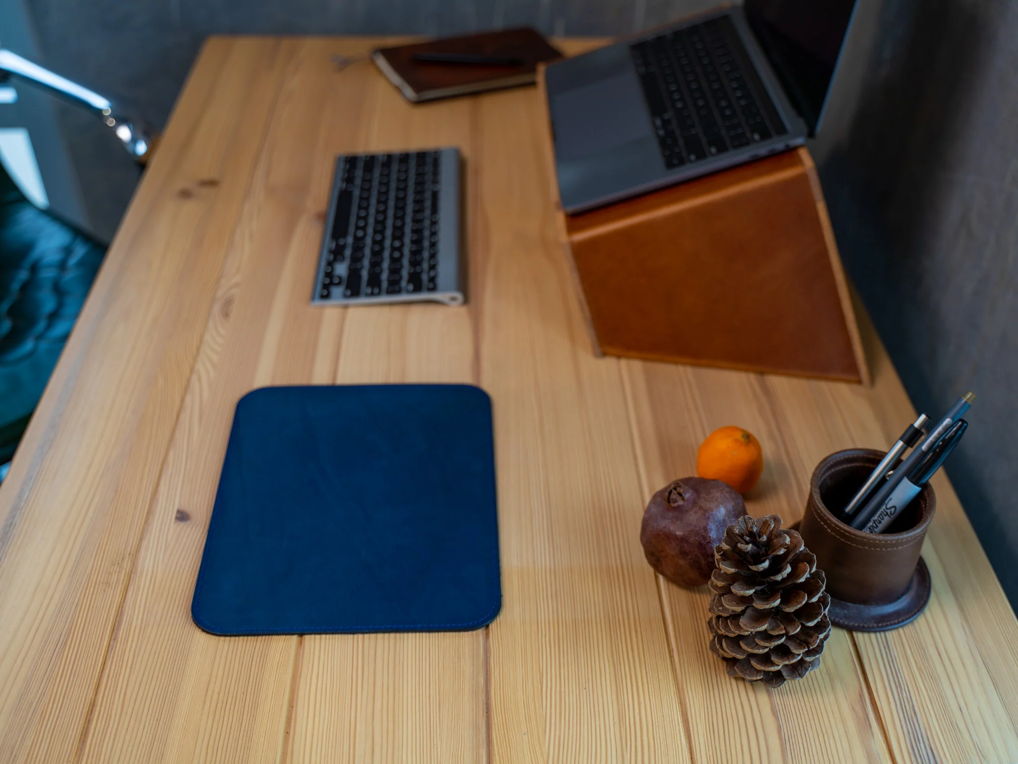 Leather Mouse Pad - Navy - Image 2
