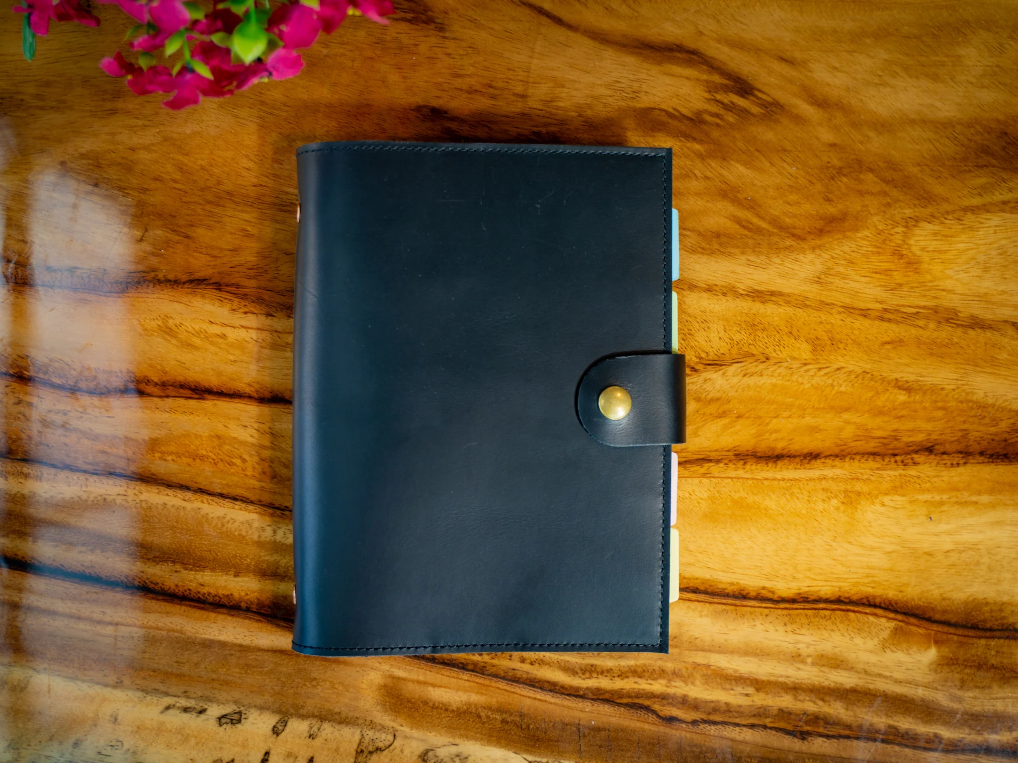 Leather Padfolio with Spiral Refill - Black - Image 2