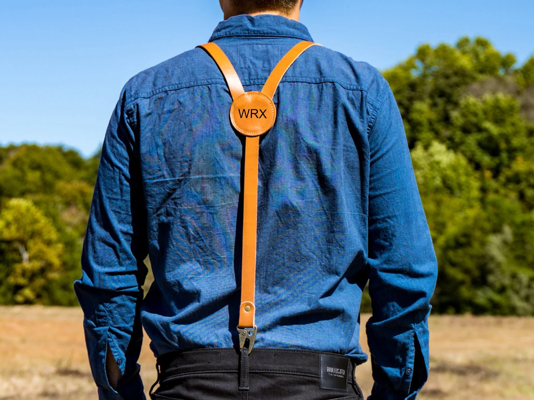 Leather Suspenders - Natural - Image 4