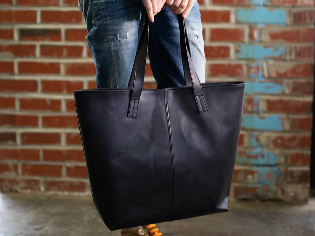 Leather Tote Bag Jess - Black