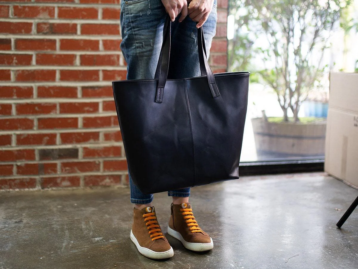 Leather Tote Bag Jess - Black - Image 6