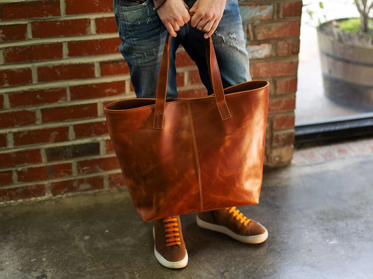 Leather Tote Bag Jess - Brown