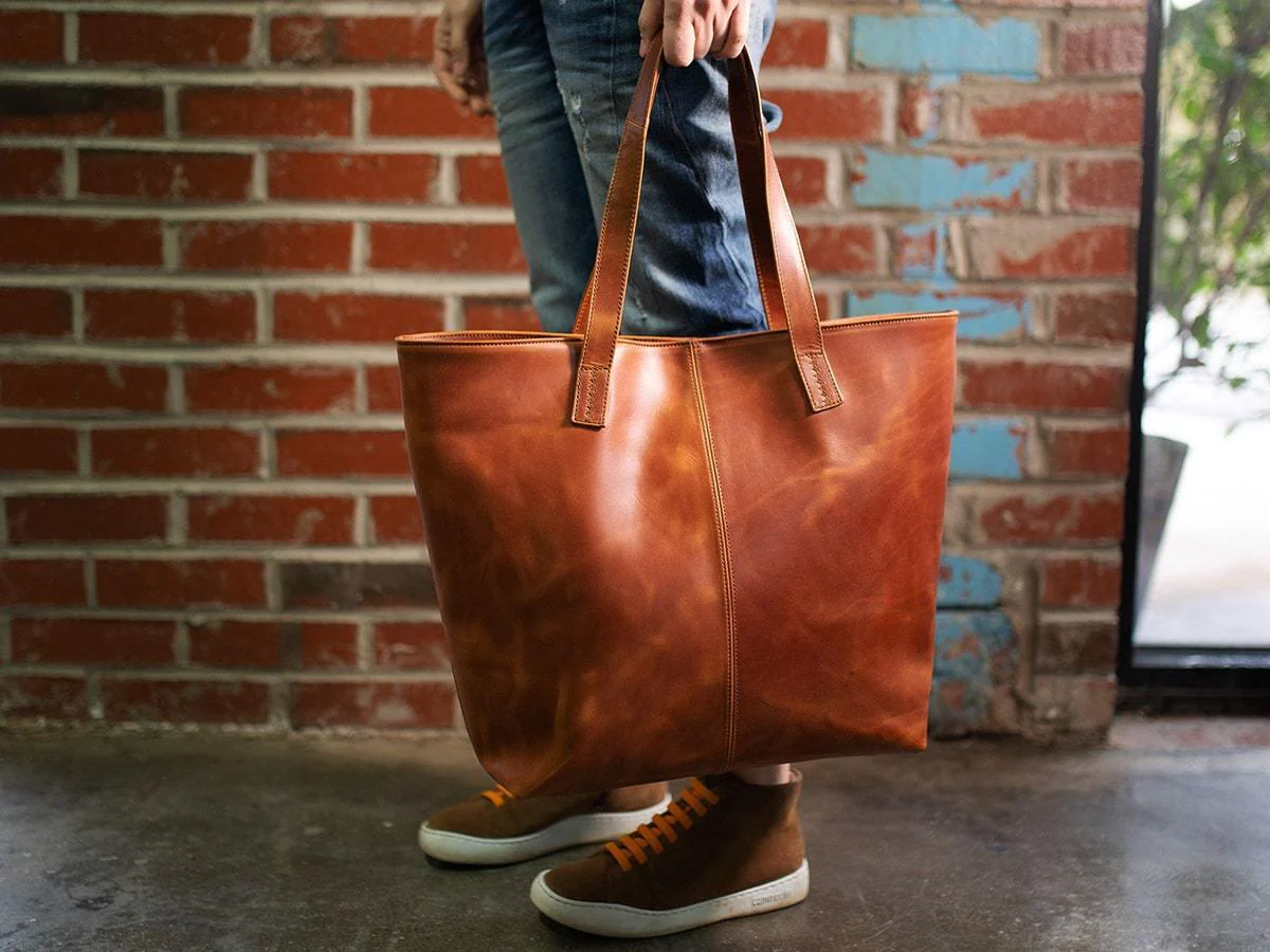 Leather Tote Bag Jess - Brown - Image 2
