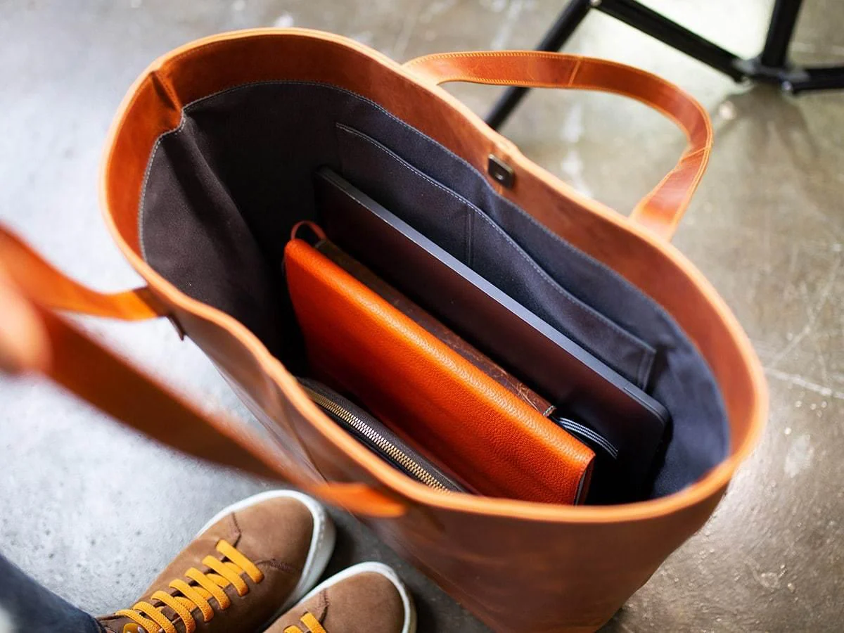 Leather Tote Bag Jess - Brown - Image 4