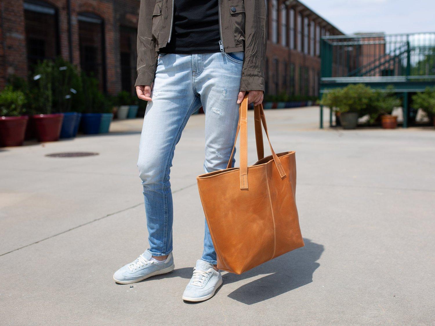 Leather Tote Bag Jess - Natural - Image 4