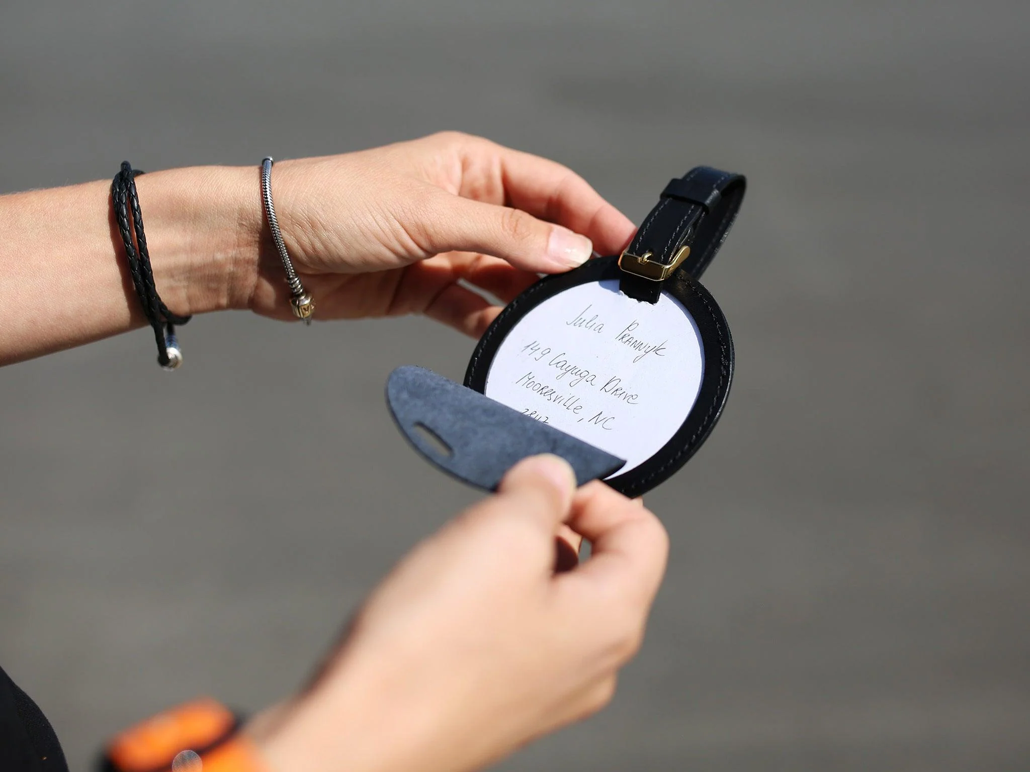 Leather Travel Tag - Black - Image 5